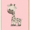 Kinderzimmer Giraffe Rot Kinder Poster