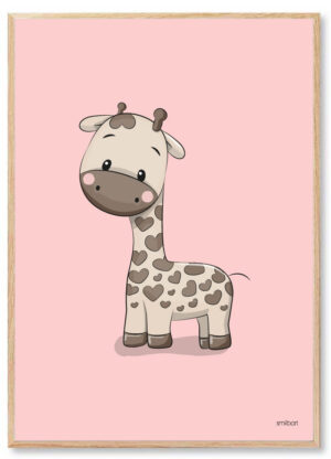 Kinderzimmer Giraffe Rot Kinder Poster